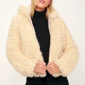 Obey Faux Fur Bomber Jacket - M